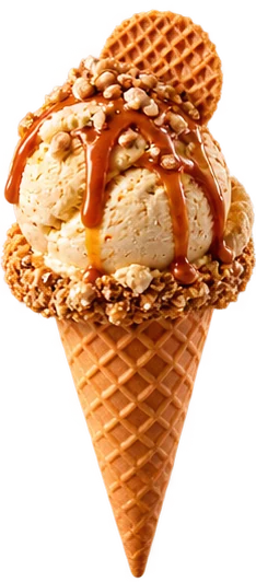 Cucurucho de caramelo y crocanti